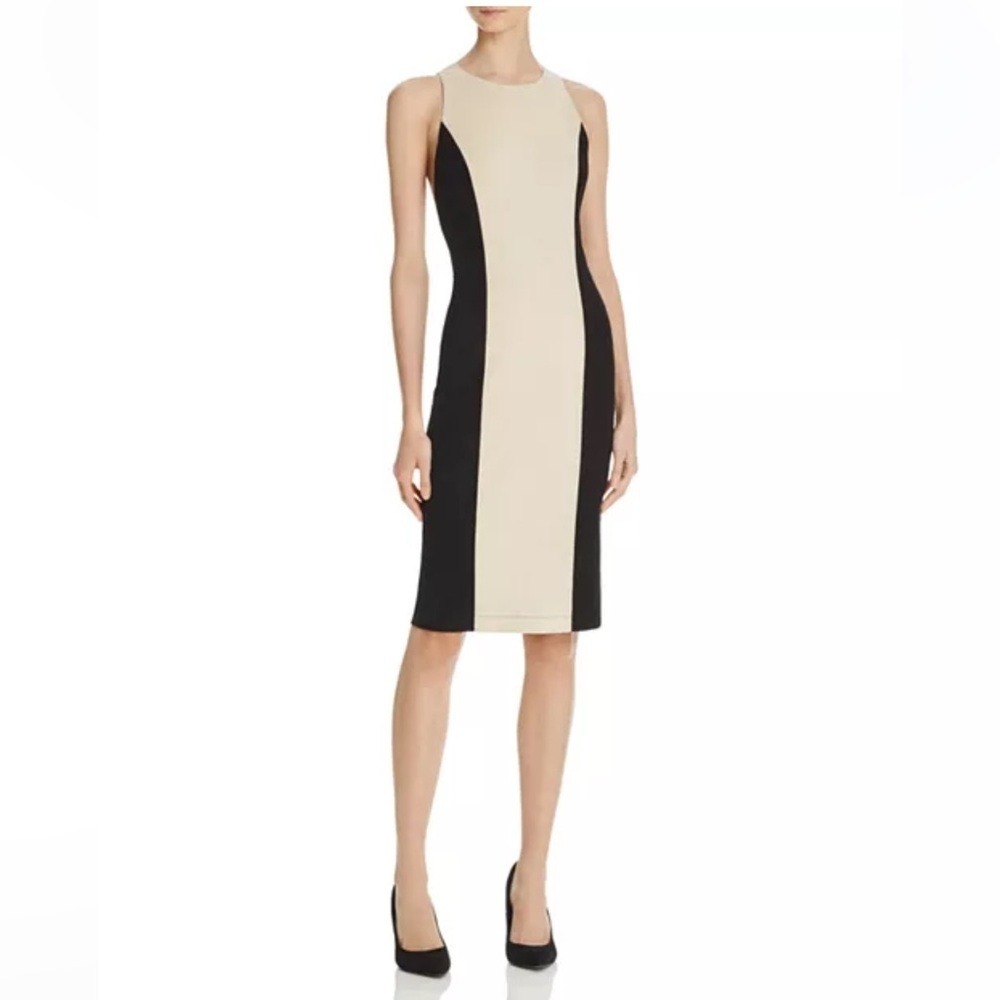 Alice + Olivia Dex 100% Lamb Leather Color Block Dress Size 2